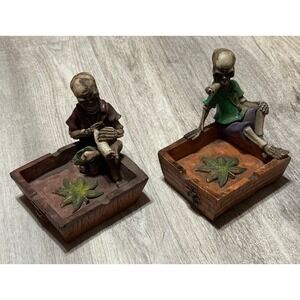 Resin‎ skull plant decor buds tray bundle